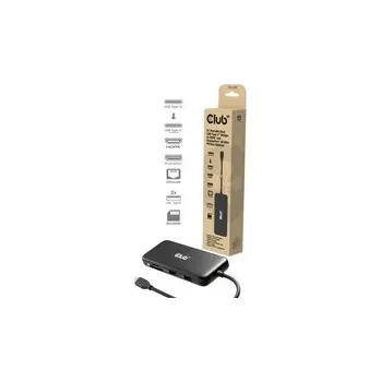Club 3D Club3D Dokovací stanice USB-C 8v1, 1xHDMI, 1xDP, 1xUSB-C, 2xUSB, 1xRJ45, černá CSV-2551