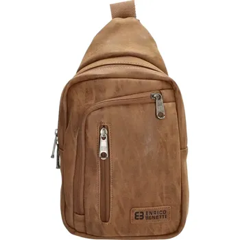 Pánský batoh na jedno rameno hnědý Enrico Benetti 66600 - kompaktní, stylový a praktický na každodenní nošení do města i na cesty.