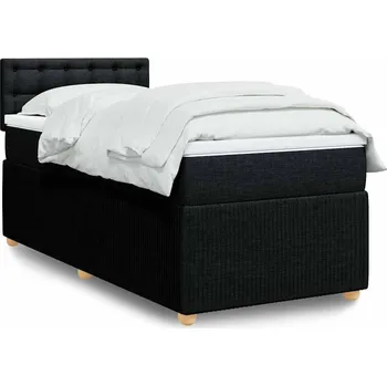 Postel vidaXL Box spring postel s matrací 80x200 cm textil [3287297] Barva: Černá
