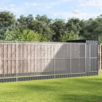 vidaXL Voliéra s nástavbou stříbrná 1 037 x 203 x 216 cm ocel [3214261]