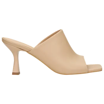 Dámské žabky Béžové Kožené Pantofle Na Podpatku Wojas 7412054 36