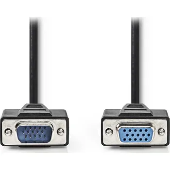 Nedis VGA (F) - VGA (M) 2m Kabel, prodlužovací, zástrčka VGA - zásuvka VGA, černý, 2m CCGP59100BK20