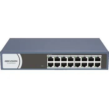 Notebook Hikvision DS-3E0116R-O Switch, 16× 10/100Mbps RJ-45, 3,2Gbps, 2,38Mpps, kovové provedení, fanless, napájení AC 220V DS-3E0116R-O