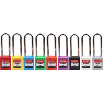 Zámek na kolo LOTO zámek 76 mm, ocelový třmen 6 mm, nylonové tělo (nevodivé), tvar LOCKEY (patentovaný) Barva: Žlutá