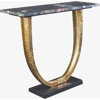 Konzolový stolek Konzolový stolek OMEGA 80 CM černá/zlatá mramor