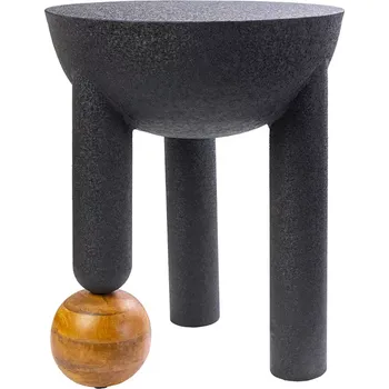 Konferenční stolek Odkládací stolek ABSTRACT 50 CM černá/přírodní masiv mango