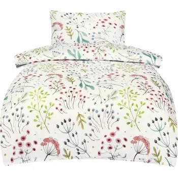 Povlečení TiaHome Jasmine bílé 200 x 140, 90 x 70 cm zipový uzávěr