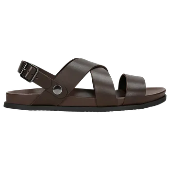 Pánské sandále Hnědé Kožené Pánské Pantofle-Sandály S Odnímatelným Páskem 2V1 Wojas 2901752 41