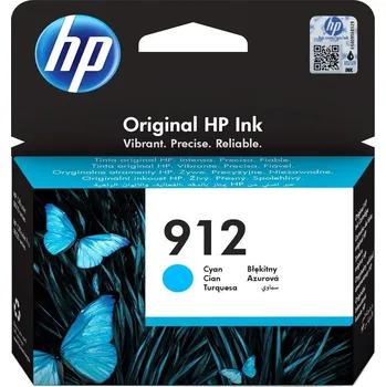 HP 912 (3YL77AE) azurová Inkoustová náplň, originální, pro tiskárny HP OfficeJet 8013, OfficeJet Pro 8023, 2,93ml, 315 stran, azurová 3YL77AE
