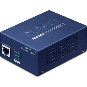 Počítač PLANET POE-173S-12V PoE splitter, 2x GbE RJ-45, 802.3bt 60W, výstup DC 12V/5A, 0 až 50°C, DC 48–56V POE-173S-12V