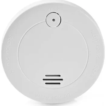 Hlásič požáru Detektor kouře Nedis DTCTS20WT Detektor kouře, hlasitost 85dB, 1x 9V/6F22, výdrž snímače 5 let, bílý DTCTS20WT