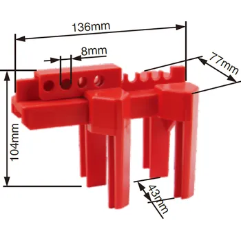 Ventil Lockey Uzávěr kulového ventilu Velikost: Pro potrubí 12,7mm - 63,5mm (možno uzamknout ventil v otevřené i uzavřené pozici)