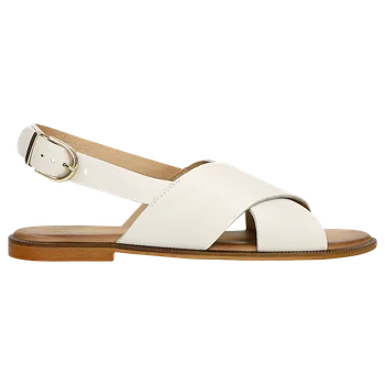 Dámské sandále Béžové Kožené Sandály Z Lícové Kůže Wojas 7607154 42