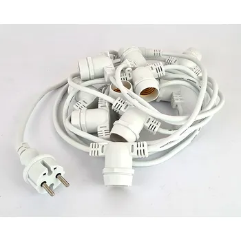 Venkovní osvětlení LURECOM LLIN-IT - 5m venkovní kabelové řetězové světlo, řetěz pro 10 žárovek E27, možnost napojování Barva: Bílá