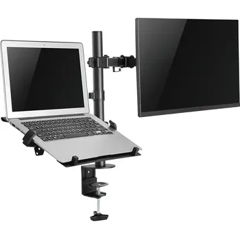 Monitor Neomounts FPMA-D550NOTEBOOK Držák, VESA, stolní, pro monitor a notebook, úhlopříčka 10"–32", náklon, otáčení, rotace, nosnost 12,5kg, černý FPMA-D550NOTEBOOK