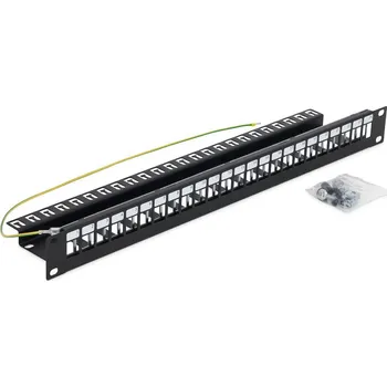 Rozvaděč Triton RAB-PP-X10-A1 Patch panel, 19", modulární, 1U, pro max. 24ks keystone, otvor 14,8×17,5mm, černý RAB-PP-X10-A1