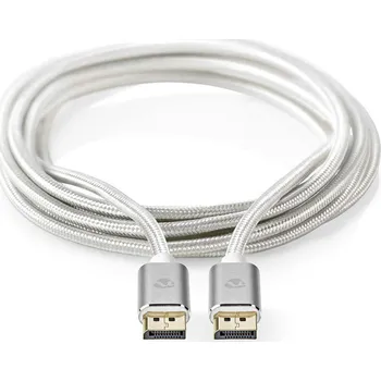 Notebook Nedis PROFIGOLD DisplayPort 2m stříbrný Kabel, propojovací, zástrčka DisplayPort - zástrčka DisplayPort, bavlna, stříbrný, 2m CCTB37014AL20