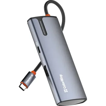 Notebook ColorWay CW-HUB01 Dokovací stanice, USB-C, 1× HDMI, 3× USB 3.0, 1× USB-C PD 100W, šedá CW-HUB01