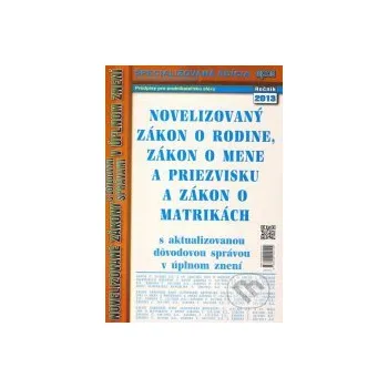 Novelizovaný zákon o rodine mene a priezvisku a matrikách