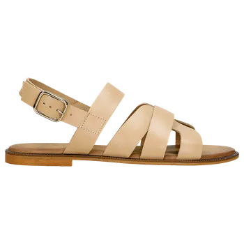 Dámské sandále Béžové Kožené Dámské Sandály S Křížícími Se Pásky Wojas 7621054 39