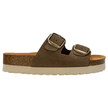 Dámské žabky Hnědé Žabky Na Korkové Platformě Wojas 7414762 36