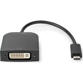 Notebook Nedis adaptér USB-C na DVI-D 20cm Adaptér, USB 3.2 Gen1 typ C (M) na DVI-D 24+1 (F), kulatý, černý, 20cm CCGP64552BK02