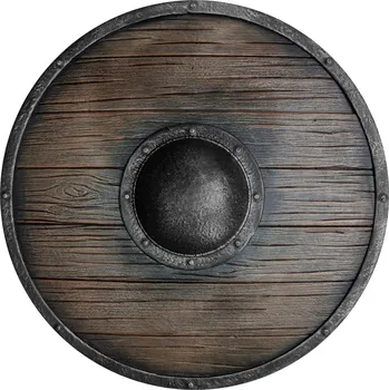 Karnevalový kostým Dreki Megin LARP kulatý štít Vikingský – 50 cm pěnový štít k dotvoření