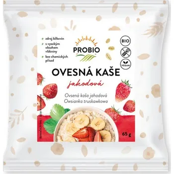 PRO-BIO Kaše ovesná jahodová bezlepková jednoporcová 65 g