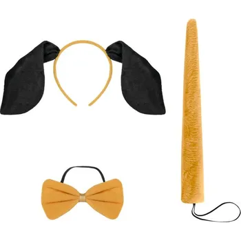 Karnevalový doplněk Sada - Pejsek - uši na čelence, motýlek a ocásek