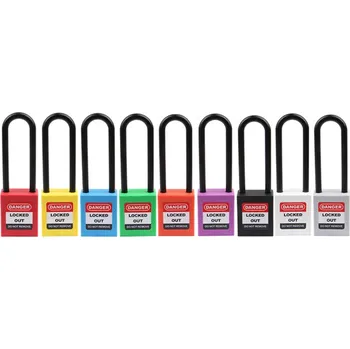 Visací zámek Lockey LOTO zámek 76 mm, nylonový třmen ⌀ 6 mm, nylonové tělo (nevodivé), rovná hrana Barva: Hnědá