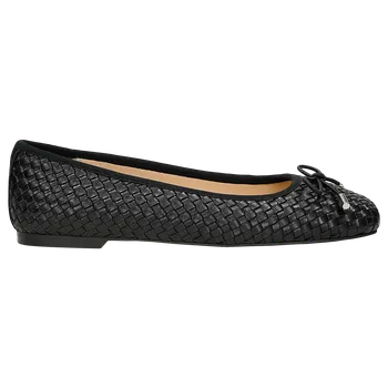 Dámské polobotky Černé Dámské Balerínky Z Pletené Kůže Wojas 4404551 42