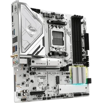 Základní deska ASRock B850M Steel Legend WiFi Základní deska, AMD B850, AM5, 4× DDR5 DIMM (max. 256GB), 3× M.2, HDMI, DisplayPort, USB-C, Wi-Fi, mATX 90-MXBS20-A0UAYZ