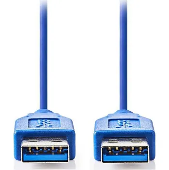 Datový kabel Kabel Nedis USB A na USB A 2m Kabel, USB 3.0 A (M) - USB 3.0 A (M), modrý, 2m CCGP61000BU20