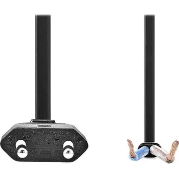 Napájecí kabel Nedis Euro na otevřený kabel 3m Kabel, napájecí, zástrčka Euro na otevřený kabel, neuzemněný, 3m, černý CEGL11700BK30