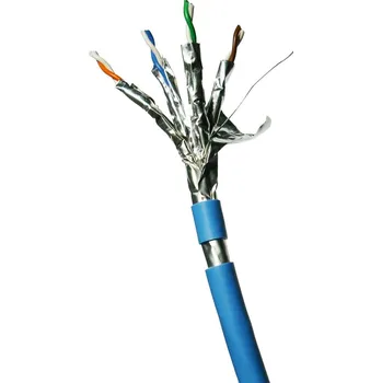 Síťový kabel DATACOM F/FTP drát CAT6A Eca LSOH 500m cívka modrý