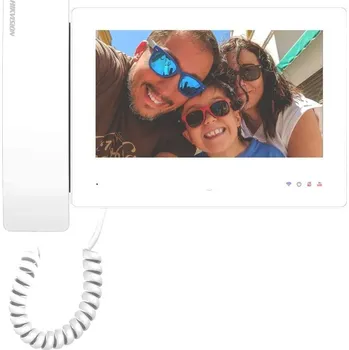 IP kamera Hikvision DS-KH7300EY-THE2/White Bytový monitor, sluchátko, 7" dotykový LCD, 1024×600, alarm vstup, microSD slot, napájení z DS-KAD7060EY/KAD7061EY, bílý DS-KH7300EY-THE2/White