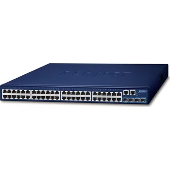 Switch PLANET SGS-5240-48T4X Switch, L2/L3, 48× 1GE, 4× 10G SFP+, management, multicast, QoS, stohování SGS-5240-48T4X
