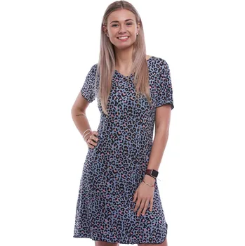 Dámská noční košile Luxusní hedvábně jemná noční košilka s krátkými rukávy modrošedý i růžový JAGUÁR 1D1516 modrá 4xl