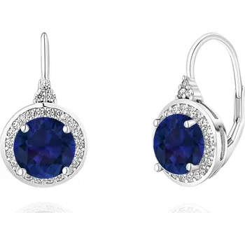 Náušnice Stříbrné náušnice s modrým kamenem