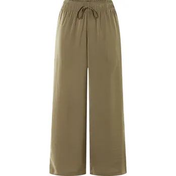 Dámské kalhoty esmara® Dámské saténové kalhoty se širokými nohavicemi (khaki, XS(32/34))