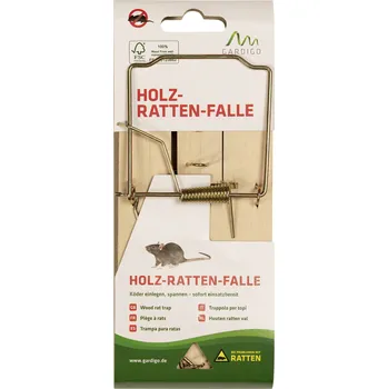 Odpuzovač zvířat Gardigo Holz Schlagfalle past na krysy 1 ks