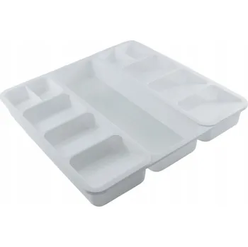 Příborník do zásuvky Organizér do zásuvky, organizér na příbory, trojitý, bílý