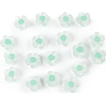 Korálek Plastové korálky květ matný Ø13 mm Varianta: 6 zelená pastel sv, Balení: 10 g