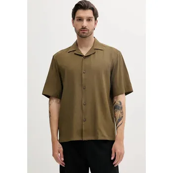 Pánská košile Lněná košile BOSS 50539918 zelená 87X, vel. L