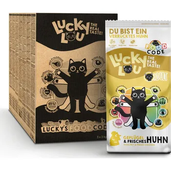Krmivo pro kočku 9kg Lucky Lou Adult drůbeží a kuřecí granule pro kočky