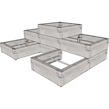 Vyvýšený záhon LANITPLAST Vyvýšený záhon JUWEL TIMBER ERGOLINE StepTwo LG3132