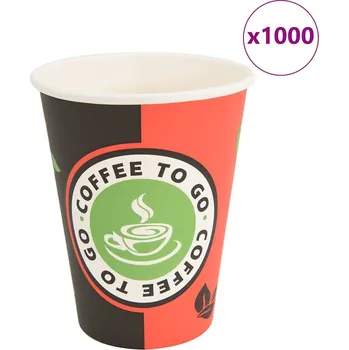 Papírové kelímky na kávu 1000 pcs 12oz 300ml červeno-černý Červená 4102788