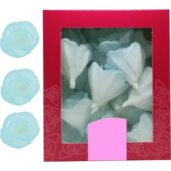 Jedlá dekorace na dort Dekorace oplatková - Růže malá 30 mm, sv. modrá 35 ks