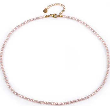 Náhrdelník Perlový náhrdelník z korálků ve tvaru rýže