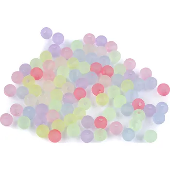 Korálek Plastové korálky transparentní matné Ø6 mm Varianta: mix, Balení: 10 g